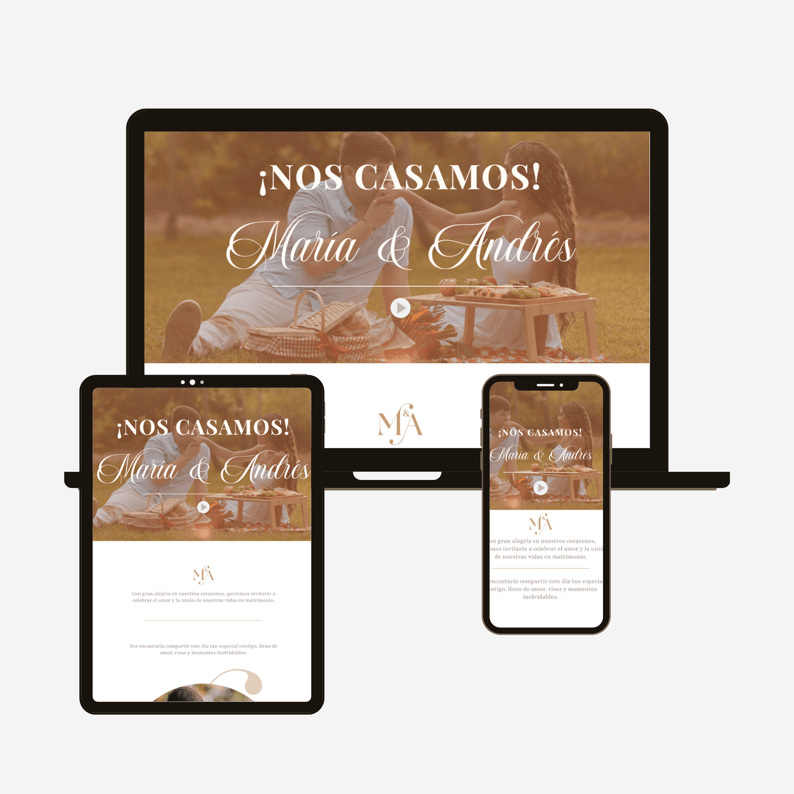 Invitación digital de boda para Maria y Andres